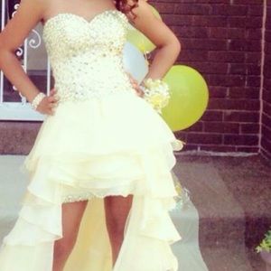 High-Low Yellow Prom Dress. Worn Once